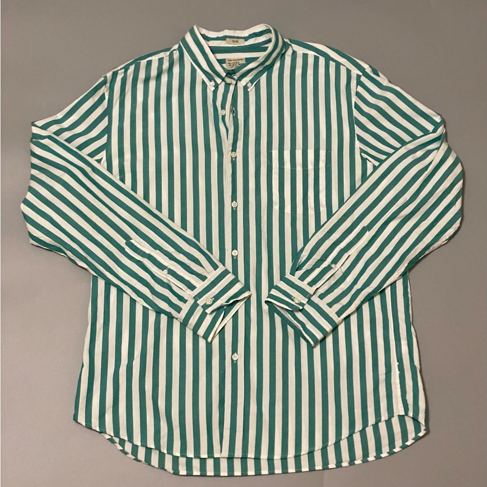 J. Crew Button Down Striped Slim Fit Shirt SIZE XL
